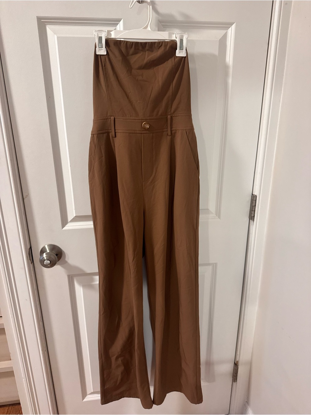 Vici Strapless Wide-Leg Jumpsuit in Brown - Picture 4 of 4